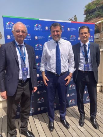 L' Ad Stravato, il Ministro Salvini e il Presidente Mantovanelli 